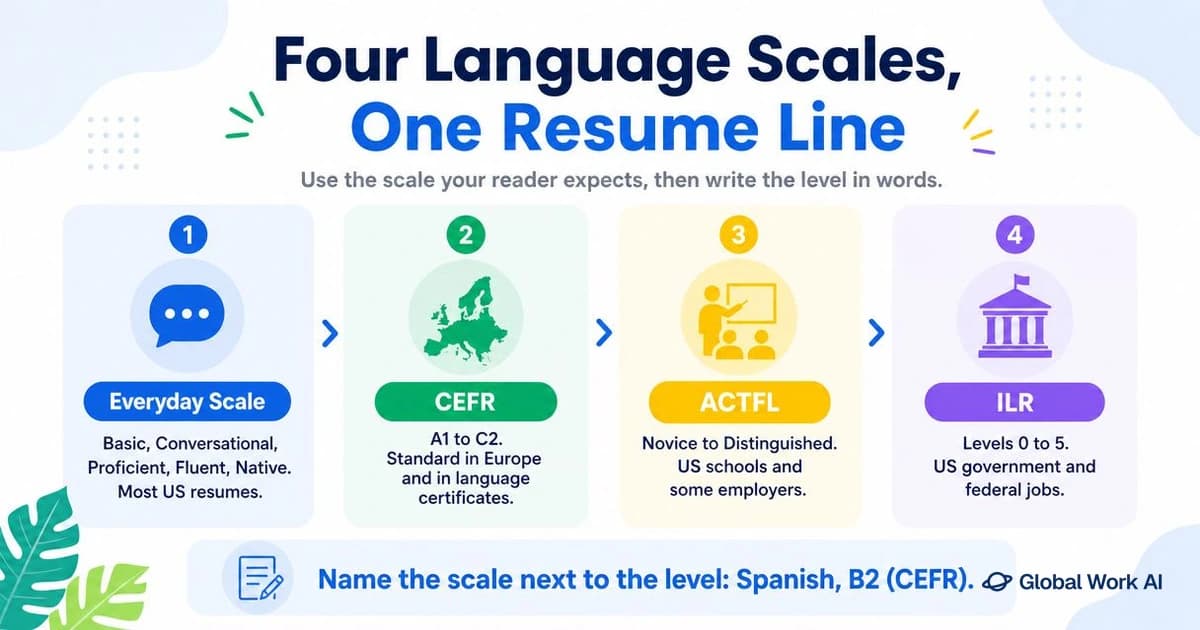 Four language proficiency scales compared