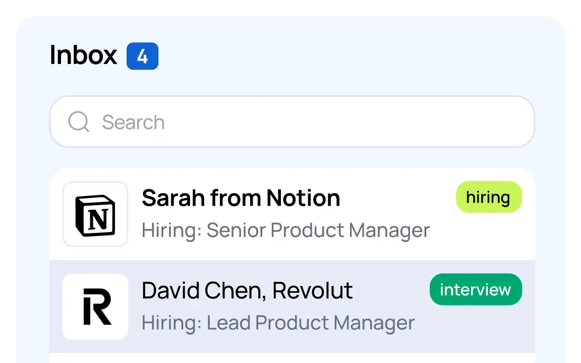 Interview tracking board